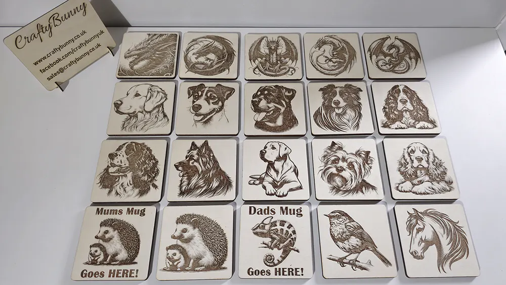 Red Cocker Spaniel Decorative Wooden Coaster | Personalise Options