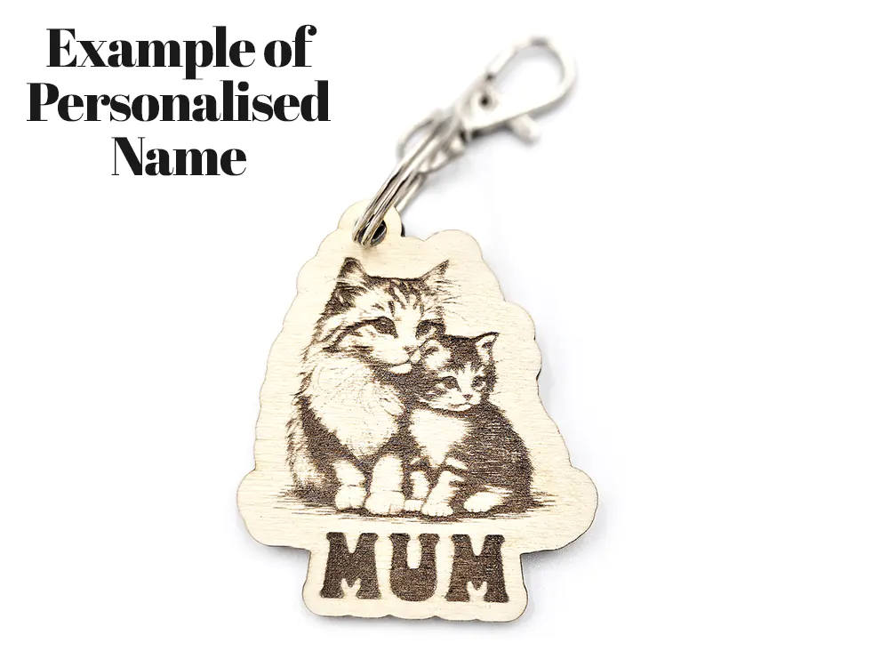 Personalised Horse Wooden Keyring Shaped with Split Ring and Clip
