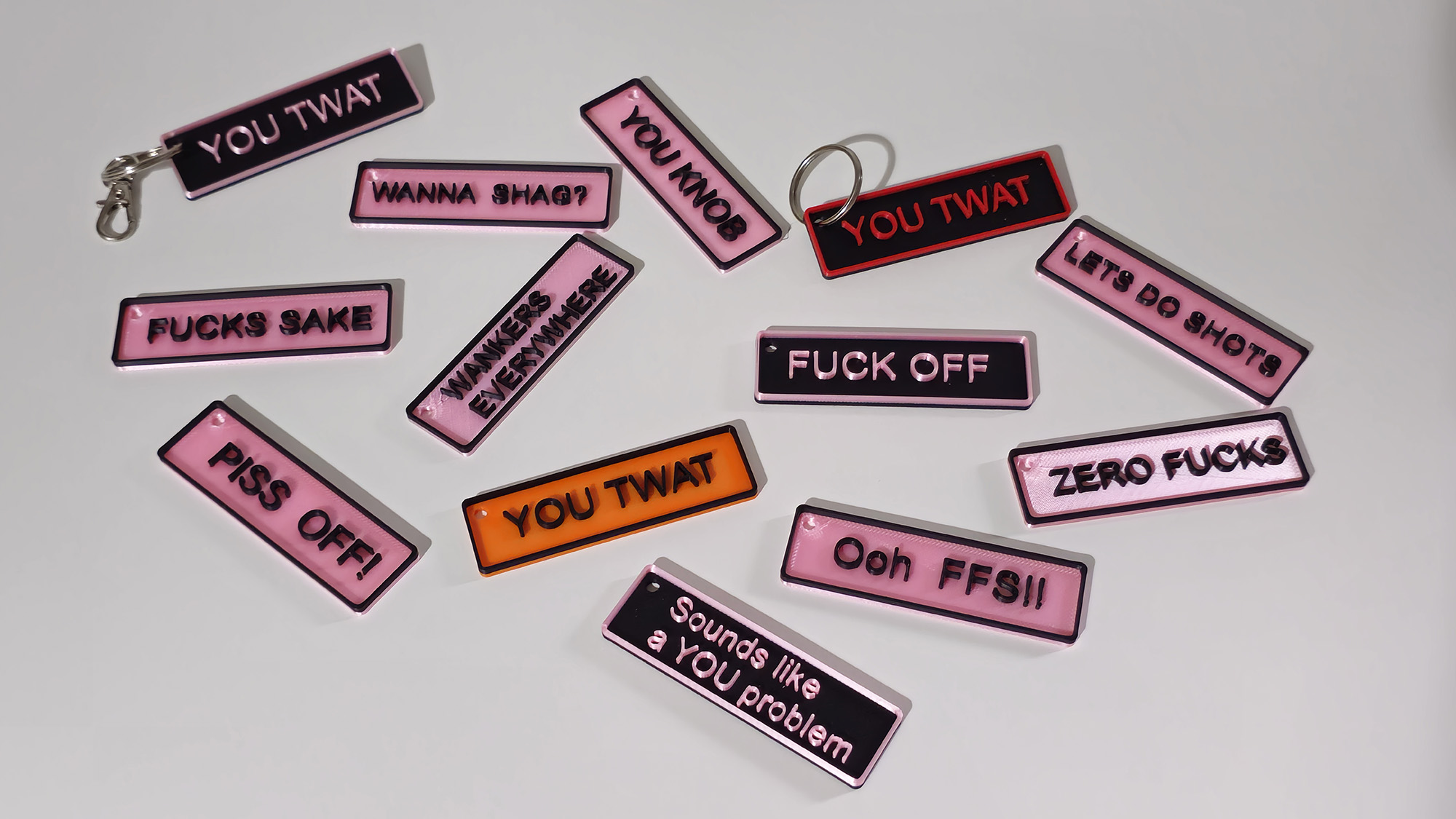 FUCK FACE Adult Keyring Funny Rude Inapproriate Keyring