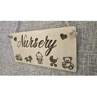 Childs Nursery Door Sign | Personalised Bedroom Door Or Wall Plaque | Baby and Toddler