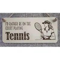 Female Tennis Player Decorative Sign | Plaque