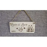 Love is Love LGBTQ+ Decorative Sign | Plaque | Love Hearts