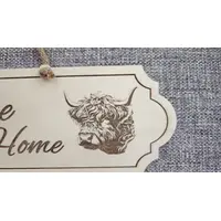 Highland Cow Welcome to our Home Decorative Sign | Plaque