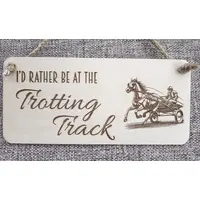 Trotting Track Themed Hanging Wall Plaque Horse Racing Pony Trap Racing