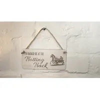Trotting Track Themed Hanging Wall Plaque Horse Racing Pony Trap Racing