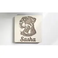 Rottweiler Decorative Square Wooden Coaster