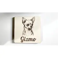 Chihuahua Decorative Square Wooden Coaster