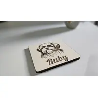 Shih Tzu Decorative Square Wooden Coaster
