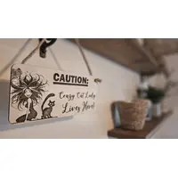 CAUTION Crazy Cat Lady Lives Here Decorative Wooden Sign | Plaque