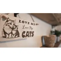 LOVE Me LOVE My Cats | Cat and Kitten Decorative Sign | Plaque