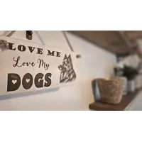 LOVE Me Love My DOGS | Alsatian | Decorative Wooden Sign | Plaque