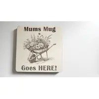 Mums Mug Goes HERE | Wheel Barrow Garden | Personalise Option