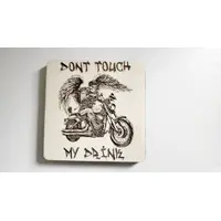 DONT Touch My Drink Wooden Coaster With Biker Theme | Personalise Option