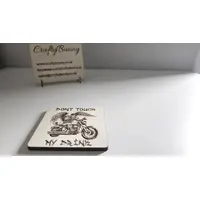 DONT Touch My Drink Wooden Coaster With Biker Theme | Personalise Option
