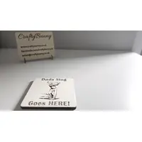 Dads Mug Goes HERE Wooden Coaster with Golf Theme