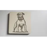 American Bulldog Decorative Wooden Coaster | Personalise Options