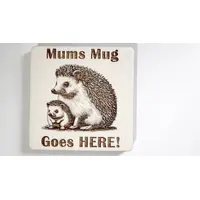 Mums Mug Coaster With Hedgehog Decorative Wooden Coaster | Personalise Options
