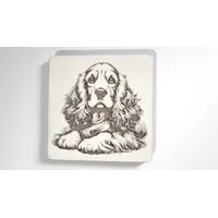 Red Cocker Spaniel Decorative Wooden Coaster | Personalise Options