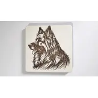 Alsatian Decorative Wooden Coaster | Personalise Options | German Shepherd