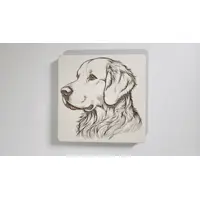 Golden Retriever Decorative Wooden Coaster | Personalise Options