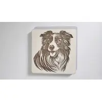 Border Collie Decorative Wooden Coaster | Personalise Options