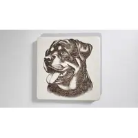 Rottweiler Decorative Wooden Coaster | Personalise Options