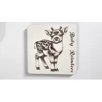 Baby Reindeer Decorative Wooden Coaster | Personalise Options