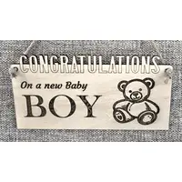 Congratulations on a Baby Boy Decorative sign