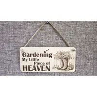 Decorative Gardening Sign | Plaque | Gardening is My Little Piece of Heaven