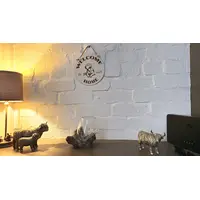 Welcome to our Home with an image of a Labrador Hanging Wall Plaque / Sign