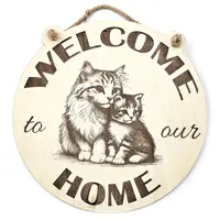 Welcome to our Home Cat and Kitten Decorative Sign