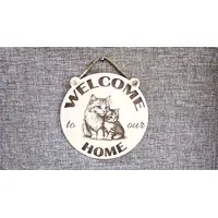 Welcome to our Home Cat and Kitten Decorative Sign