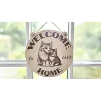 Welcome to our Home Cat and Kitten Decorative Sign