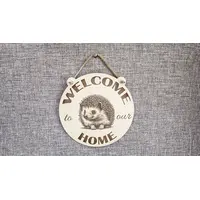 Welcome to our Home Cute Hedgehog Decorative Sign