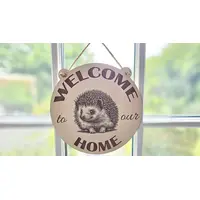 Welcome to our Home Cute Hedgehog Decorative Sign