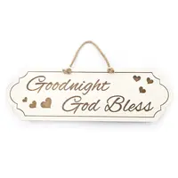 Goodnight God Bless Decorative Hand Painted Sign | Plaque with Hearts