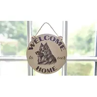 Welcome to our Home Alsatian - German Shepherd Decorative Sign