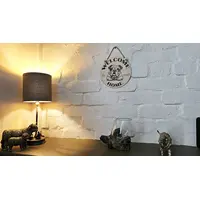 Welcome To Our Home English Bulldog Hanging Wall Door Porch Plaque / Sign