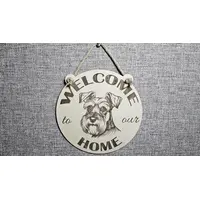 Schnauzer Welcome to our Home Decorative Sign Plaque