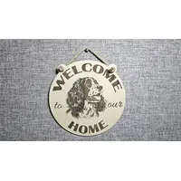 Welcome To Our Home Cocker Spaniel Hanging Wall Door Porch Plaque / Sign