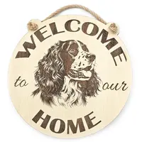 Welcome To Our Home Cocker Spaniel Hanging Wall Door Porch Plaque / Sign