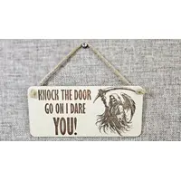 Knock The Door Grim Reaper Decorative Sign | Plaque | Hanging or Desk Mounted