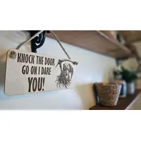 Knock The Door Grim Reaper Decorative Sign | Plaque | Hanging or Desk Mounted