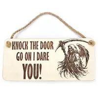 Knock The Door Grim Reaper Decorative Sign | Plaque | Hanging or Desk Mounted