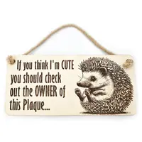 Funny Cute Quote Decorative Hedgehog Sign | Plaque | Wall or Desk Mounted