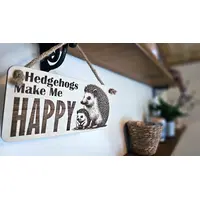 Hedgehogs Make Me HAPPY Mum and Baby Decorative Sign | Plaque | Wall or Desk Mount