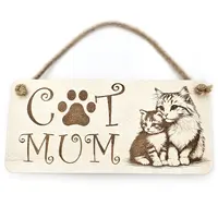 Cat Mum with Paw Print | Cat and Kitten Decorative Sign | Plaque