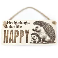 Hedgehogs Make Me HAPPY Mum and Baby Decorative Sign | Plaque | Wall or Desk Mount