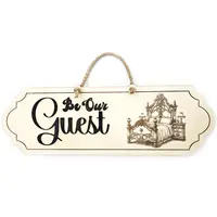 Be Our Guest Sign Deluxe Decorative Plaque With 3D Raised Lettering and Bed Graphic
