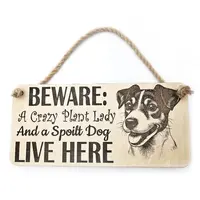 Crazy Plant and Dog Lady Jack Russell Decorative Signs and Plaques